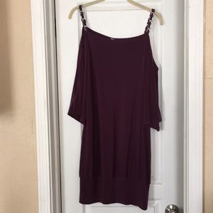 C.graffitti cold shoulder dress
